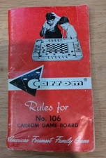 Vintage 1963 Carrom Rules For No. 106 Carrom Game Board
