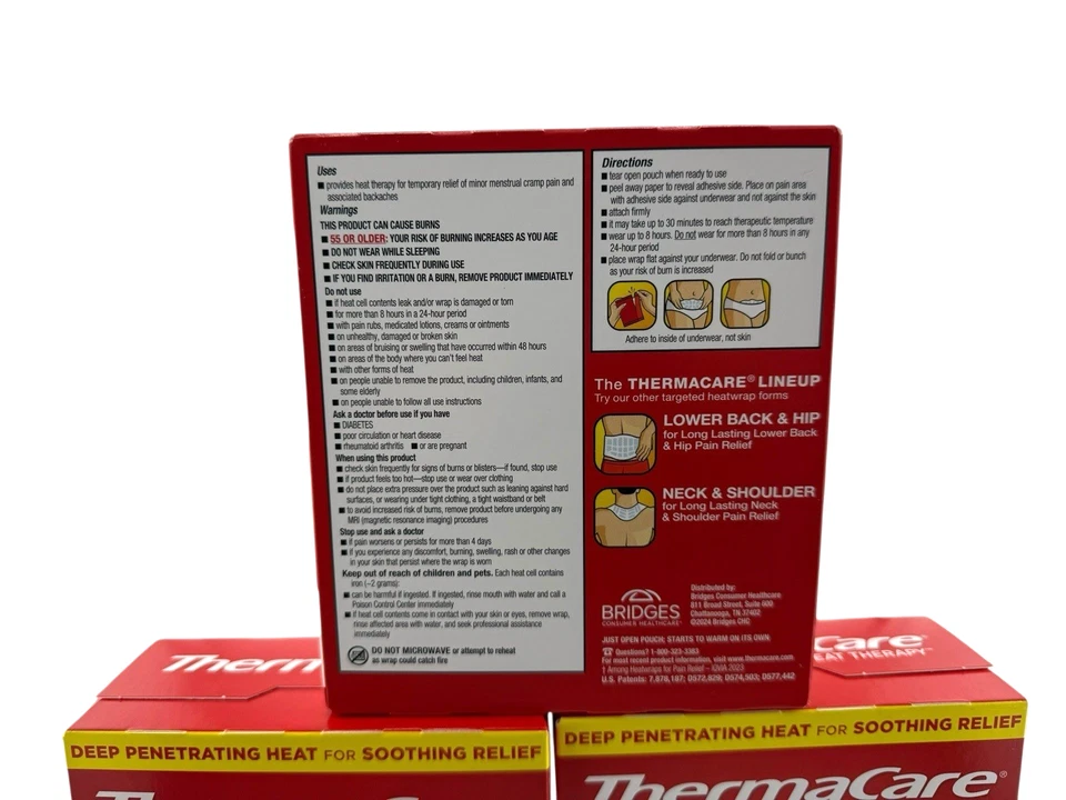 Thermacare Menstrual Pain Cramp Therapy Heatwraps 4ct (3 Pack)- Exp. 11/30/2027 - Image 2 of 4