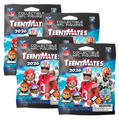PARTY ANIMAL NFL TeenyMates 2026 - Series 14 - Figurines Blind Packs - 4 PACK - NEW