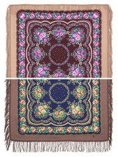 Pavlovo Posad Wolltuch 89x89 cm 2 Farben 1579 Wollschal Schal Tuch Trachtentuch