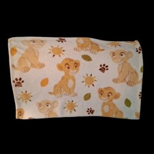 Vtg Disney Baby Lion King Simba Baby Blanket Plush Sun Leaves Paw Print 26X40