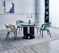 Moderne Essgruppe Designer Rundtisch 4X StüHle Esszimmergarnitur 5Tlg