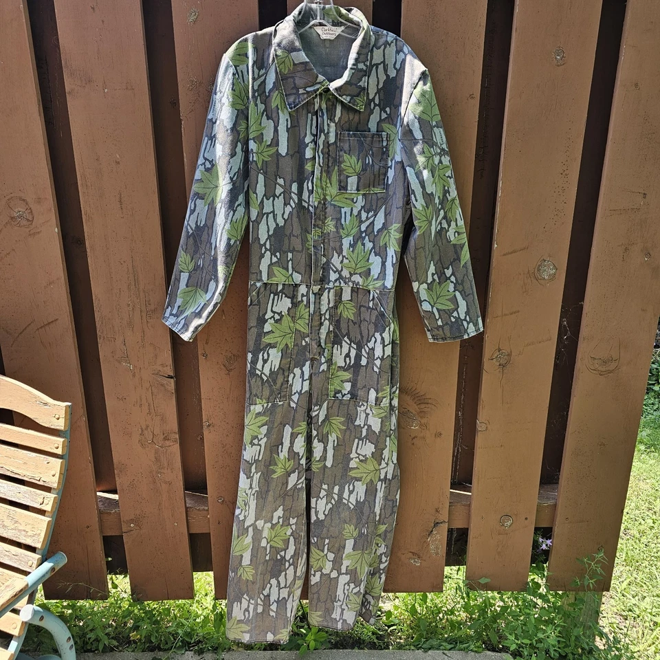 Vintage Realtree TreeBark Camo Coveralls Mens Medium Hunting One Piece Costume - Image 2 of 4