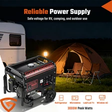 3KW 110V&220V Portable IGas Inverter Generator Manual Start Camping RV Travel