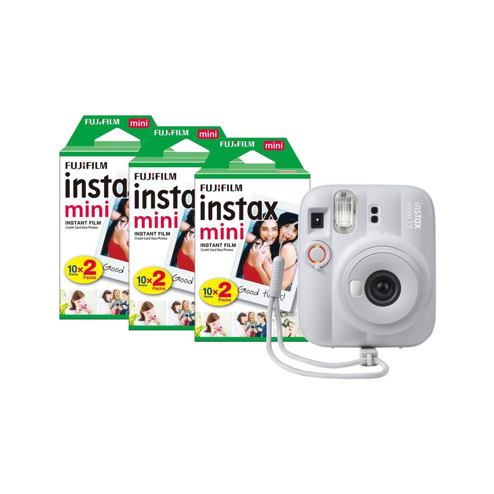 Fujifilm Instax Mini 13 Instant Camera Clay White Camera + 60 Shot Pack (1696323