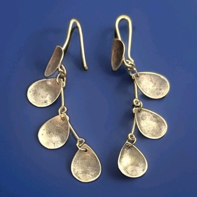 Banana Republic BR 925 Sterling Silver Teardrop Dangle Earrings 1.5  Multi Drop