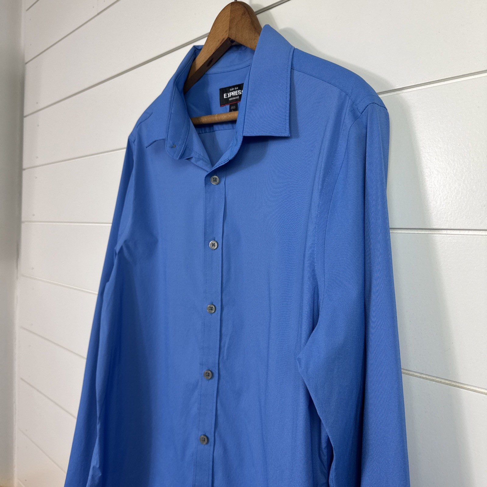 Men's Express Performance Extra Slim Button Front… - image 5