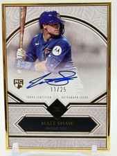 2025 Topps Definitive Matt Shaw Gold Framed Rookie Auto Chicago Cubs /25