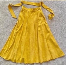 Dreske Somoff Vintage Yellow Suede A-Line Skirt 4.