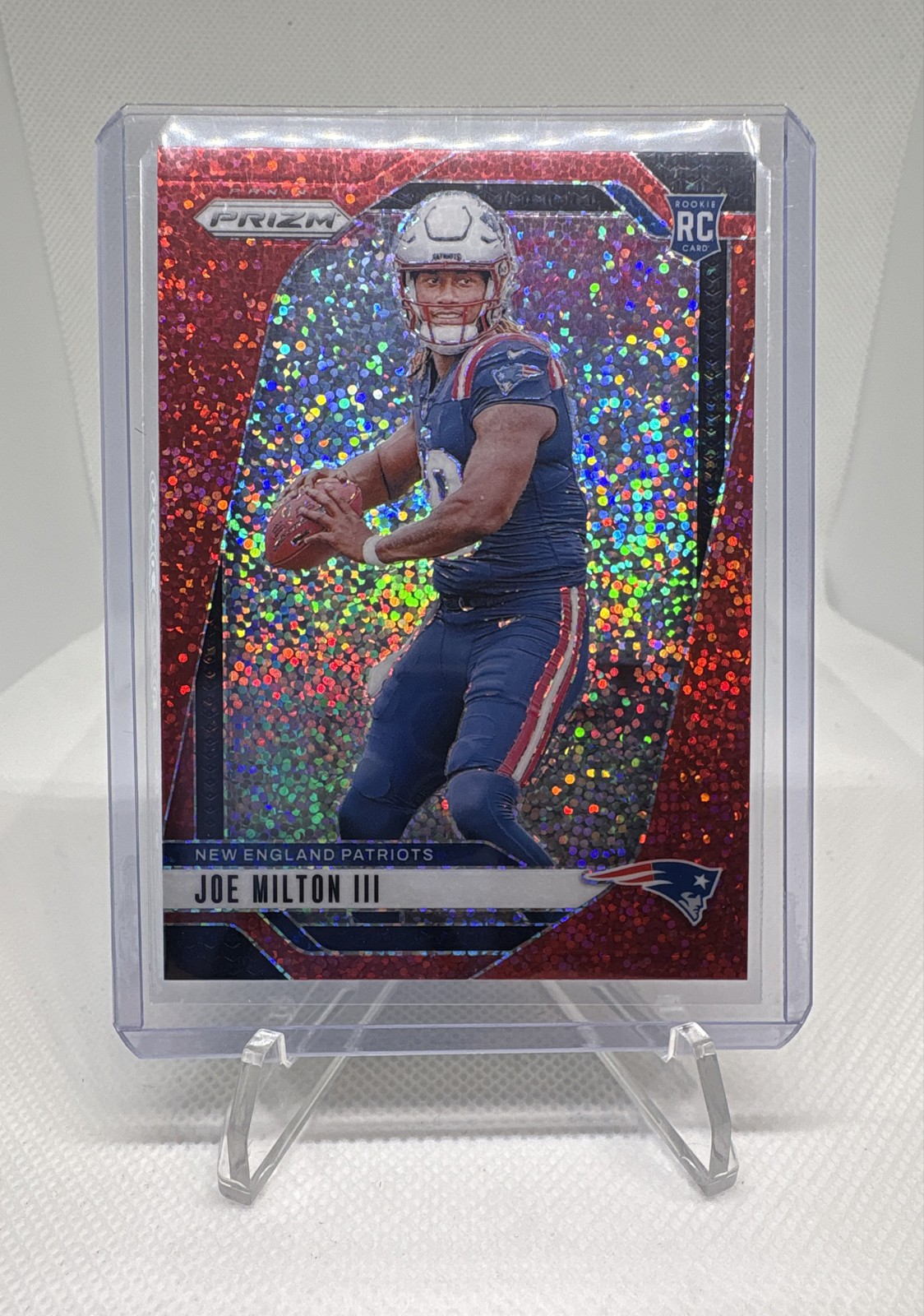 2024 Panini Prizm - Rookies Joe Milton III #354 Red Sparkle Prizm (RC)