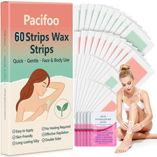 Wax Strips for Hair Removal: 60 Count 40 Large Body  20 Face Ready to Use Col