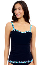 Gottex Profile Womens Underwire Tankini Swim Top Size US 36D Dark Navy NWT 104