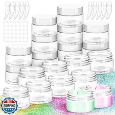 MotBach 20 Pack 1oz Plastic Jars Containers, 30ml Travel Size Container Jars 