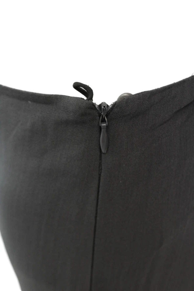 Calça plissada Giorgio Armani feminina texturizada com zíper perna cônica cinza tamanho EUR 42 - Imagem 3 de 4