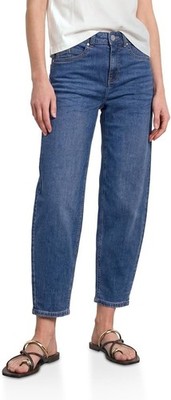Street One High Waist Barrel Leg Jeans im Loose Fit - Blue Washed