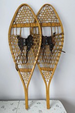 Coppia di ciaspole da neve Browning 14"x42" in legno pelle grezza St George Canada