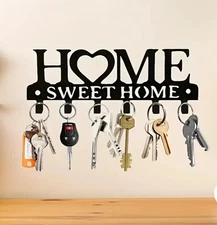 Metal Wall Mounted Sweet Home Decorative Key Holder, Key Wall Hook, Organizer