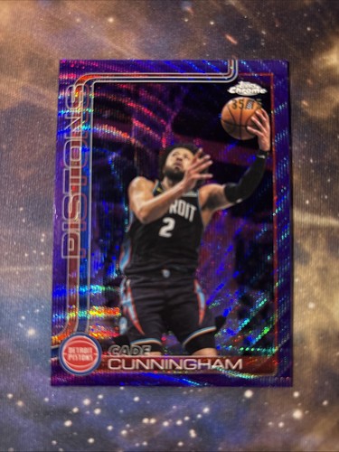 2026 Topps Chrome Update Cade Cunningham #6 Purple Wave /75 Pistons