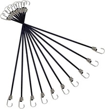 10 Pack Mini Bungee Cords 9 Inch with Carabiner Hooks