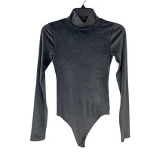 New American Eagle Womens Small Long Sleeve Soft Velour Snap Closure Bodysuit