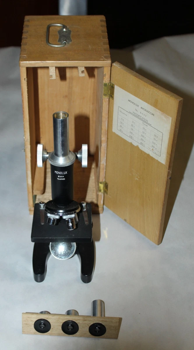 Microscope Wooden Box In Collectible Microscopes & Lab Equipment