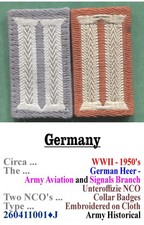 2-Collar Badges • Germany • Army • Aviation Artillery • WWII-1950's • 2604111•J