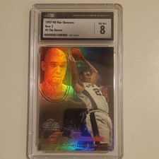 Fleer Flair Showcase Row 2 #5 Tim Duncan Spurs CSG 8 Basketball Card