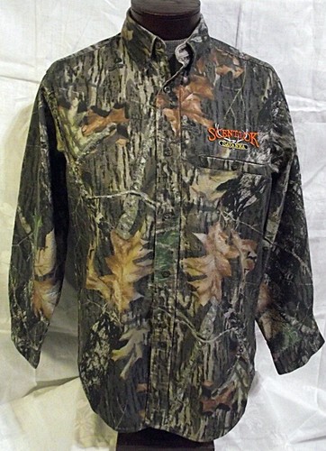 CAMO Vtg Scent-Lok Savanna Mens Camouflage Hunting Shirt Mossy Oak Break Up - Picture 2 of 10