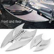 Front&Rear Floorboard Foot Pegs Chrome For Harley Touring Road King Street Glide