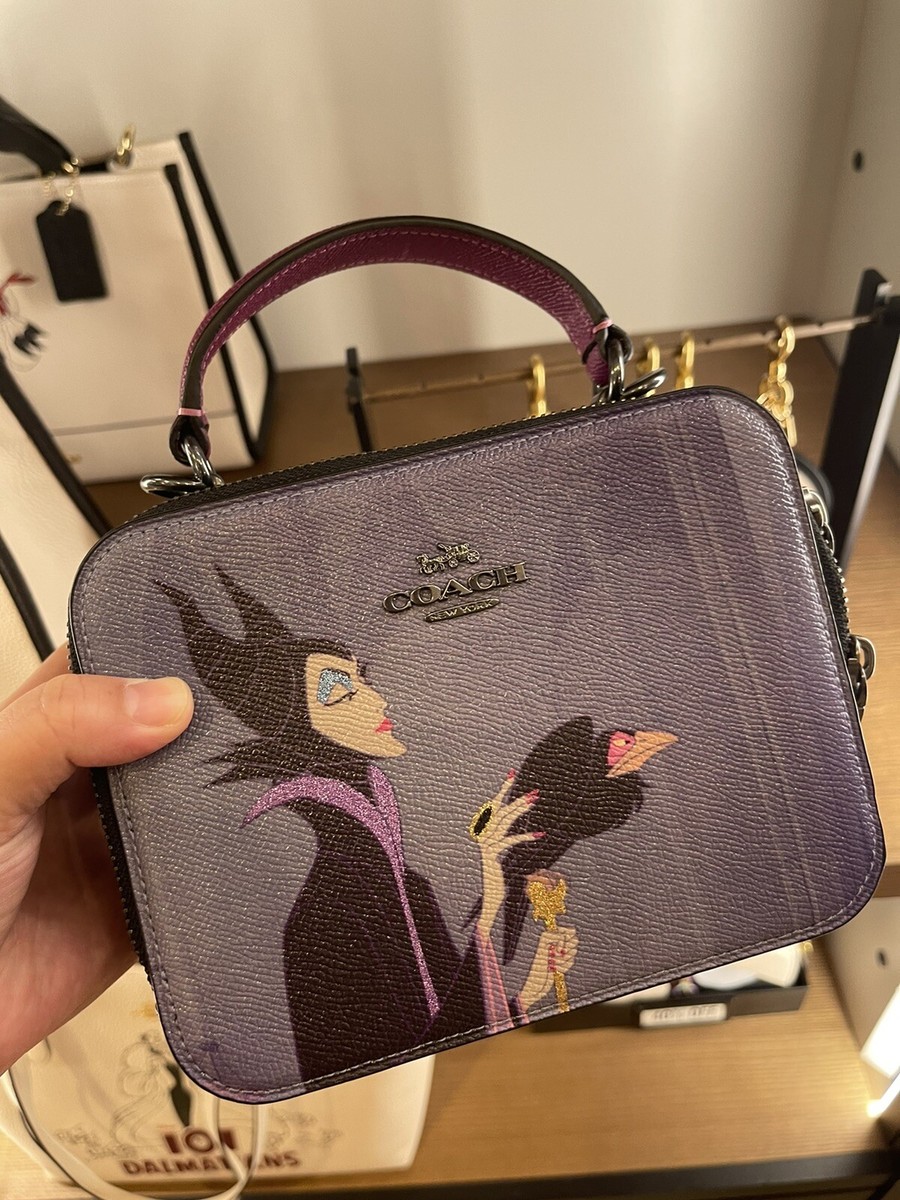 NWT Coach CC376 Disney X Coach Box Crossbody With Maleficent Motif
