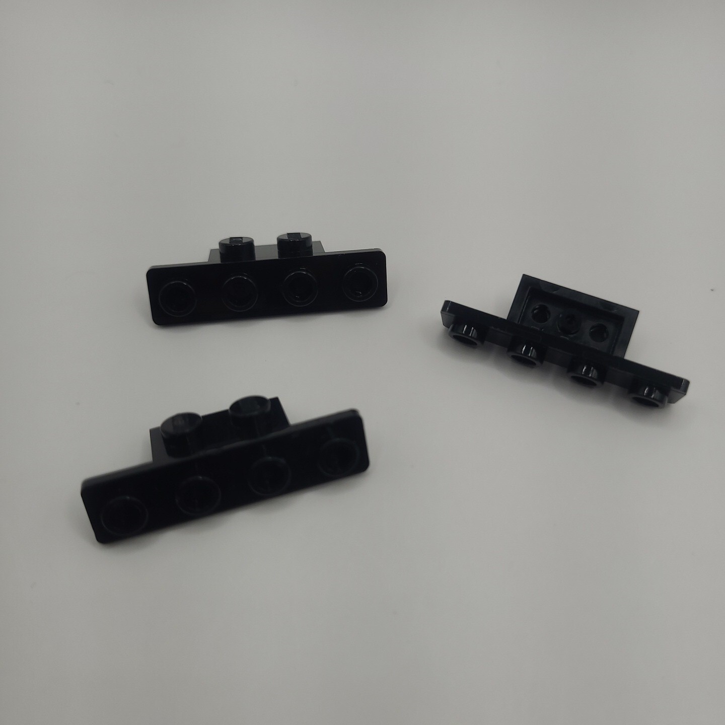 LEGO (3) Bracket 1x2-1x4 Rounded Courners Support/Holder 90° Black ...