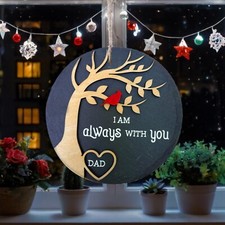 Family Memorial Ornament Stone Christmas Remembrance Decor Always With You Gift