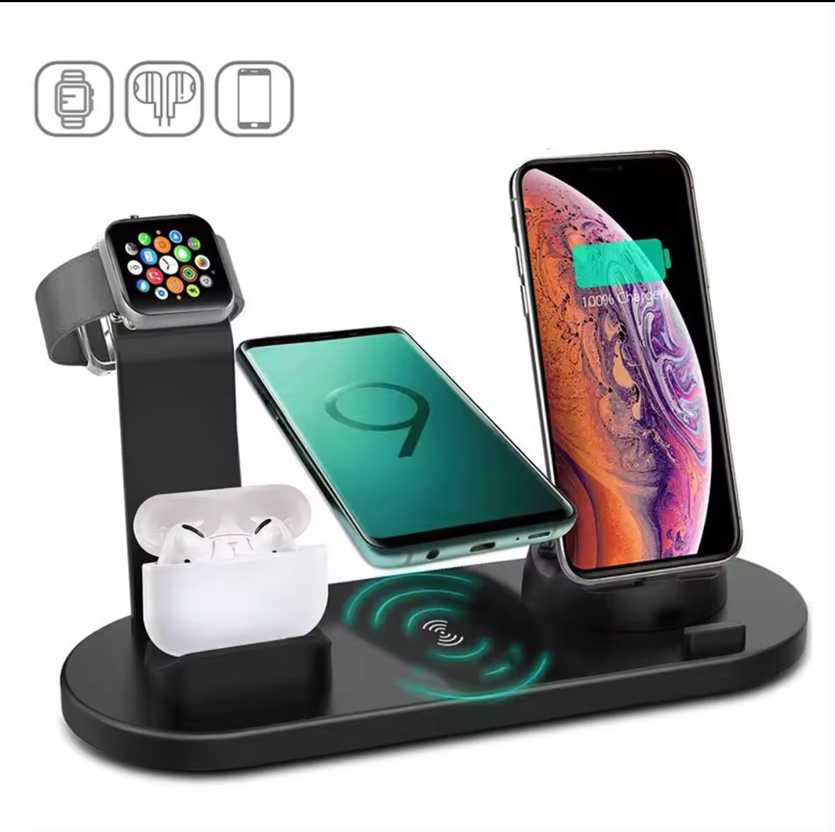 wireless charger stand Compatible With iPhone AirPods And Apple Watch-image