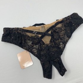 Agent Provocateur Adelia SOIREE Black Gold Ouvert Brief AP2 Small NWT $530
