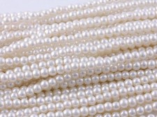 60" Strands of Tiny Vintage Pearl Beads, size 3mm round, 5 ft of beautiful beads