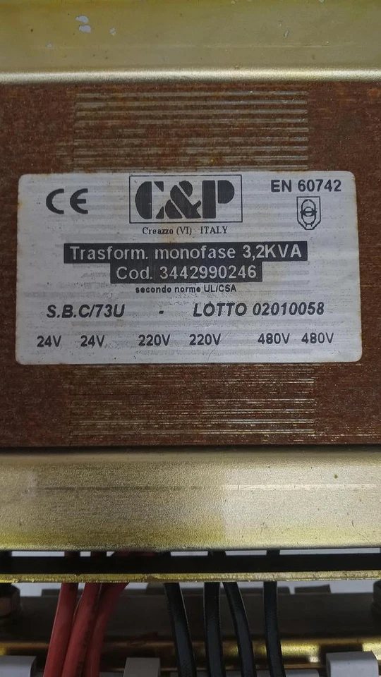 C&P Transformer EN60742 24, 220-480V 3.2KVA GH119 - Image 3 of 3