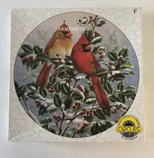 Vintage "Winter's Splendor" by FX Schmid - 440 Pc.Circular Jigsaw Puzzle (1996)