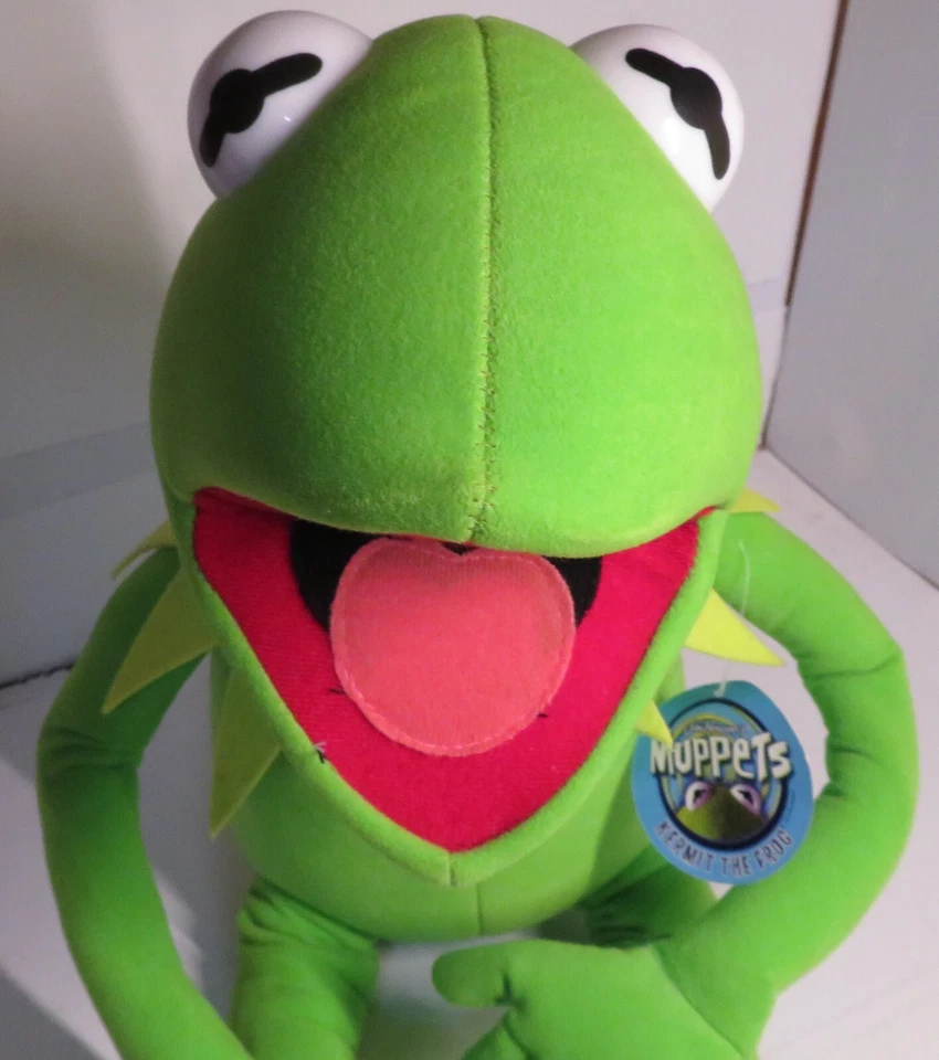 Vintage Kermit the Frog Nanco Pelúcia Posable Muppets Dobráveis Jim Henson 24" de Comprimento - Imagem 3 de 4