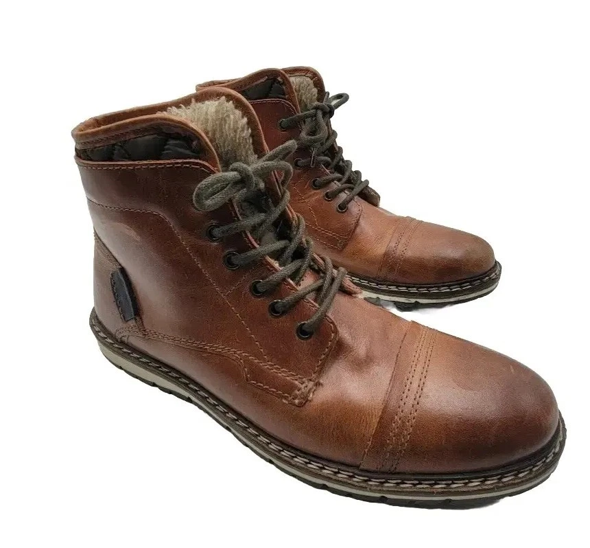 Crown Vintage Men s Sz 12 Cognac Sherpa Fielding Quilted Cap Toe