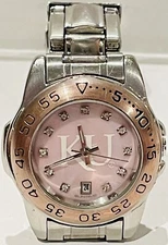 KANSAS UNIVERSITY SUNTIME DIAMOND DIAL PINK MOTHER OF PEARL WOMAN’S WATCH [A]