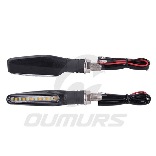 Motorcycle 12 LED Turn Signal Light Indicator Blinker Flowing Lamp Amber White - Picture 8 of 11