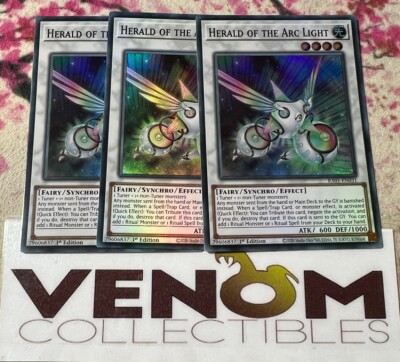 3x (M/NM) *EURO* Herald of the Arc Light RA01-EN031 Super Rare 1st Ed. YuGiOh