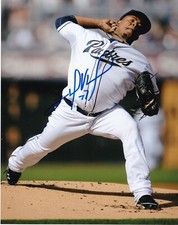 EDINSON VOLQUEZ   SAN DIEGO PADRES   ACTION SIGNED 8x10
