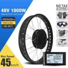 48V 1000W 20/24/26er Snow Fat Electric Bike Rear Rotate Motor Conversion Kit
