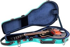 Crossrock Fiberglass Mandolin Guitar Case Fits A/F Style,Padded Backpack Straps