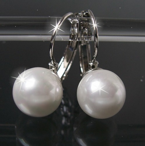 Perlenkette Perlen Armband Ohrringe Muschelkernperlen Schmuck Set Hochzeit VS7# - Bild 83 von 99