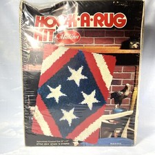 Vintage Malina Hook A Rug Kit  25-9 Stars N Stripes 20" x 27" Complete Kit