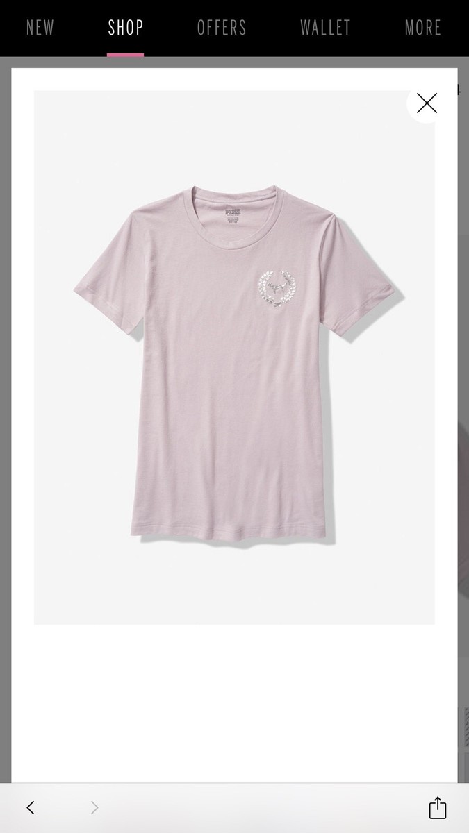 T-shirt Victoria's Secret PINK Rare Bling Campus édition Limitée - Neuf Avec étiquettes