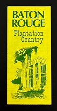 1988 Baton Rouge Louisiana Plantation Country Map Vintage Travel Brochure Guide