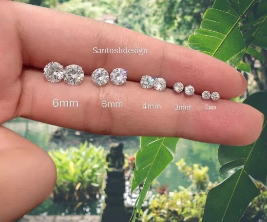 Beautiful Moissanite Diamond 925 Sterling Silver Stud Earring Jewelry,Gift - Image 2 of 4